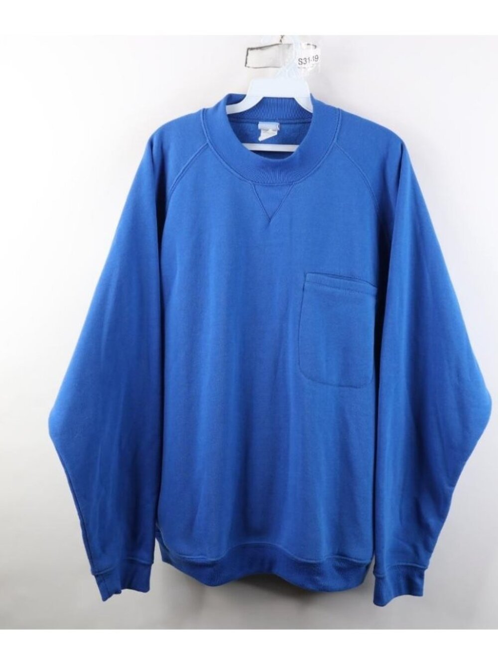 Vintage 90s Streetwear Mens Size XL Faded Blank Crewneck Sweatshirt Royal Blue